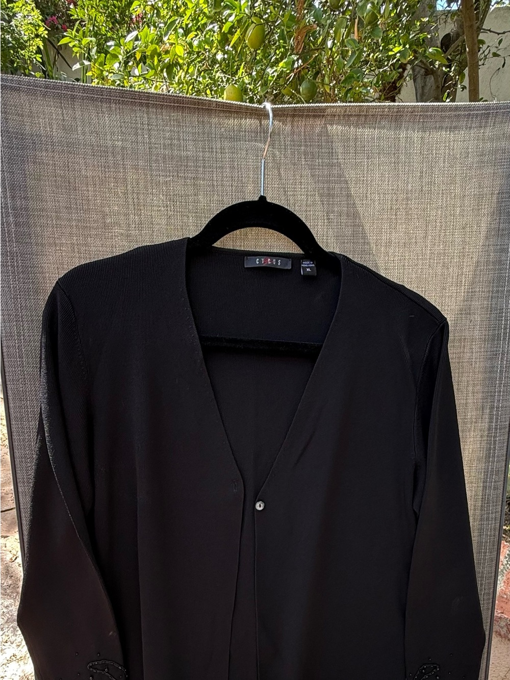 Cyrus Black Men’s V-Neck Button Cardigan